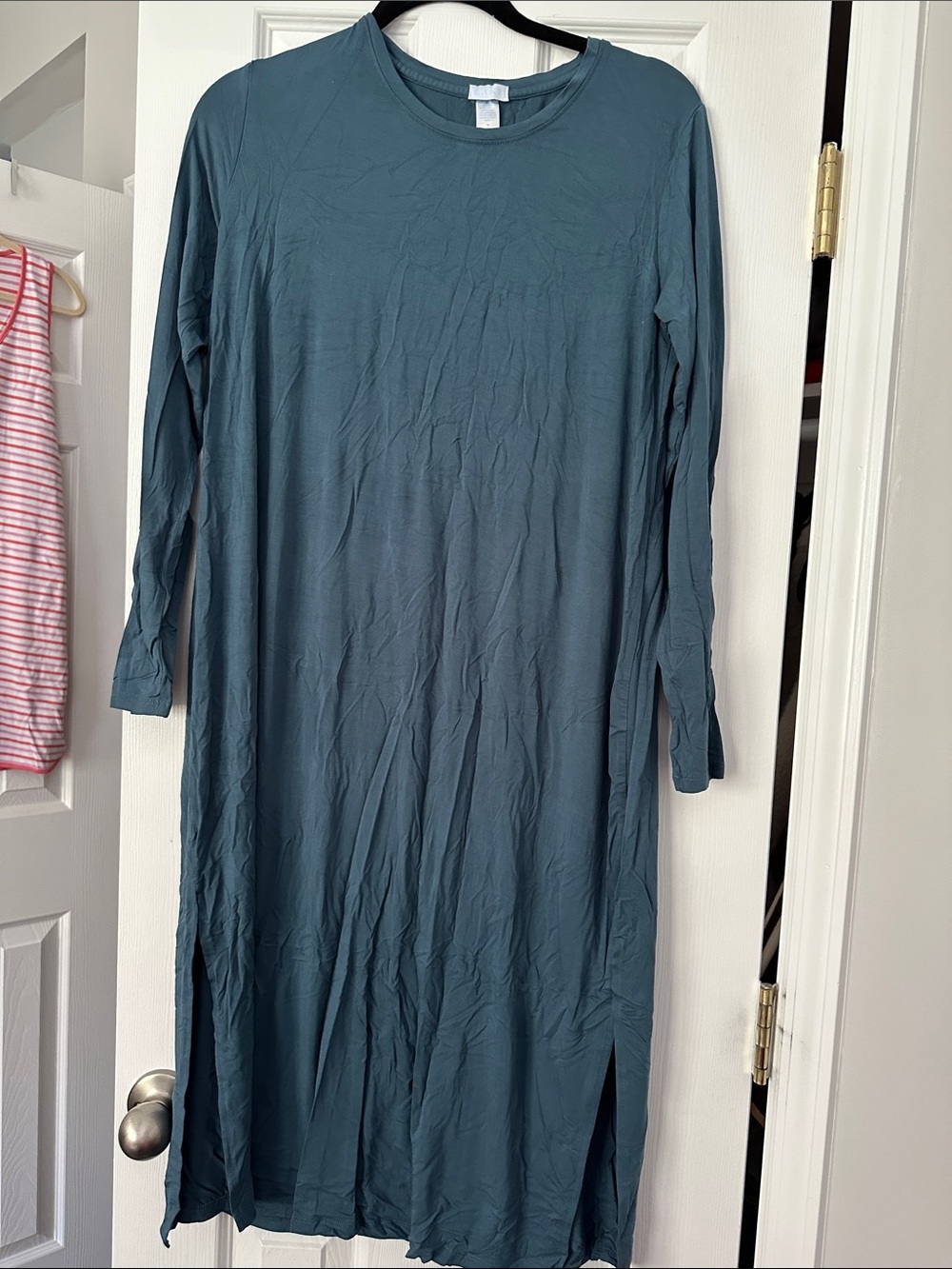 Lake Modal Women’s Long Sleeve Teal Midi Dress